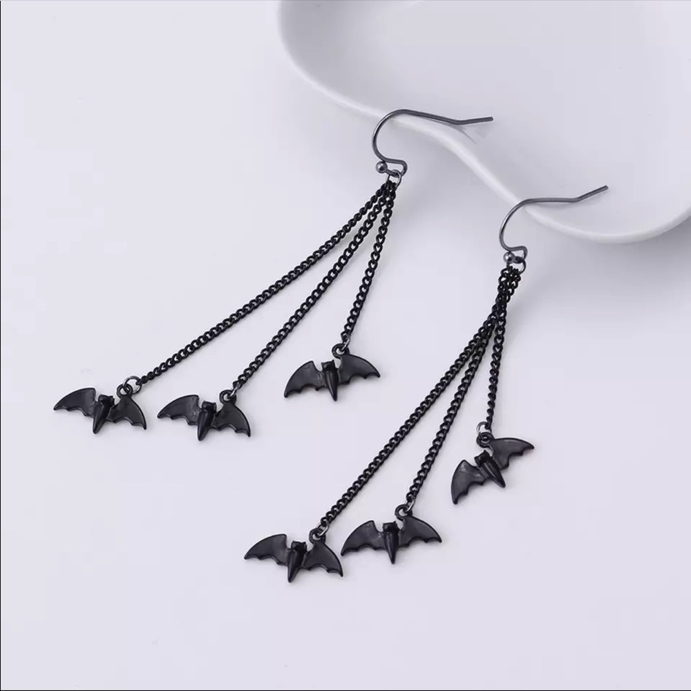 Bat Dangle Hanging Earrings
